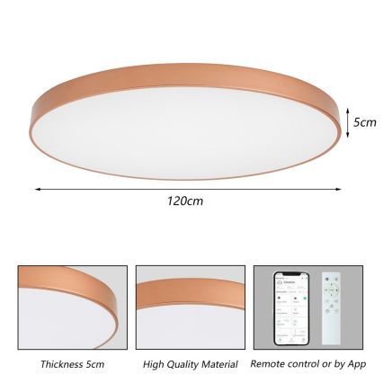 BRILAGI - LED aptumšojams griestu gaismeklis POOL SMART LED/180W/230V 3000-6000K 120 cm bronzas Wi-Fi Tuya + ar tālvadības pulti