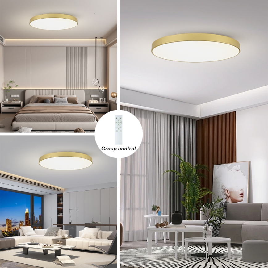 Brilagi - Regulējams LED griestu gaismeklis POOL SMART LED/180W/230V 3000-6000K 120 cm zelta Wi-Fi Tuya + tālvadības pults