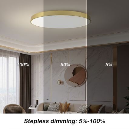 Brilagi - Regulējams LED griestu gaismeklis POOL SMART LED/180W/230V 3000-6000K 120 cm zelta Wi-Fi Tuya + tālvadības pults