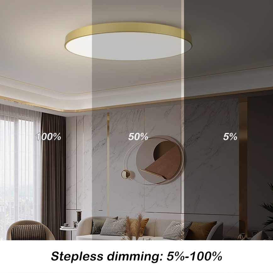Brilagi - Regulējams LED griestu gaismeklis POOL SMART LED/180W/230V 3000-6000K 120 cm zelta Wi-Fi Tuya + tālvadības pults