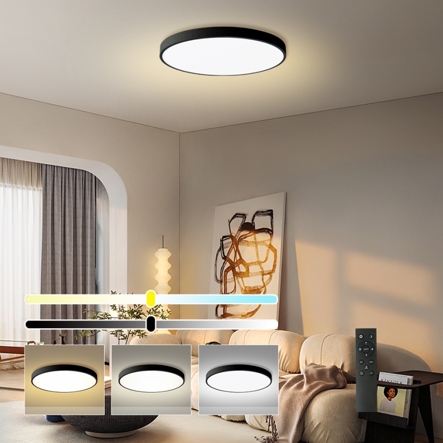 Brilagi - LED regulējama griestu lampa POOL SMART LED/180W/230V 3000-6000K Ø 120 cm Wi-Fi Tuya melna + ar tālvadības pulti