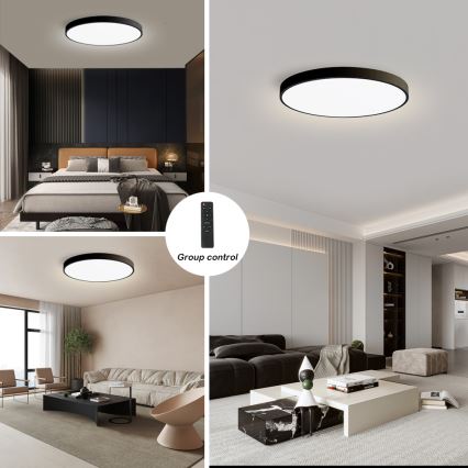 Brilagi - LED regulējama griestu lampa POOL SMART LED/180W/230V 3000-6000K Ø 120 cm Wi-Fi Tuya melna + ar tālvadības pulti