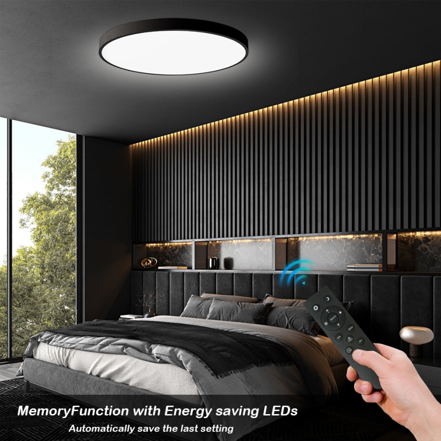 Brilagi - LED regulējama griestu lampa POOL SMART LED/180W/230V 3000-6000K Ø 120 cm Wi-Fi Tuya melna + ar tālvadības pulti