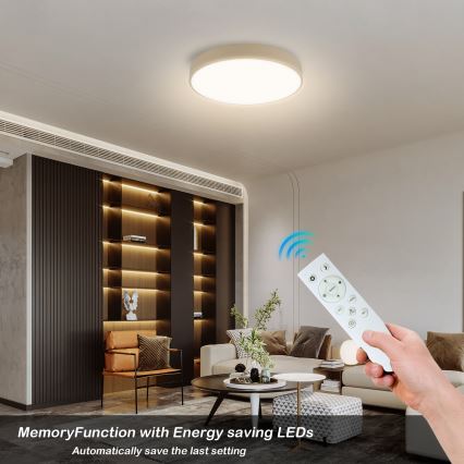 Brilagi - LED regulējams griestu gaismeklis POOL SMART LED/48W/230V 3000-6000K Ø 40 cm Wi-Fi Tuya bēšs + tālvadības pults