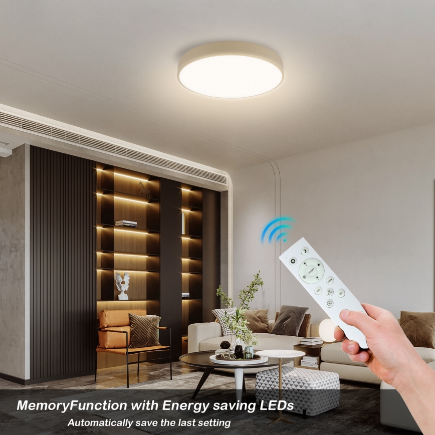 Brilagi - LED regulējams griestu gaismeklis POOL SMART LED/48W/230V 3000-6000K Ø 40 cm Wi-Fi Tuya bēšs + tālvadības pults