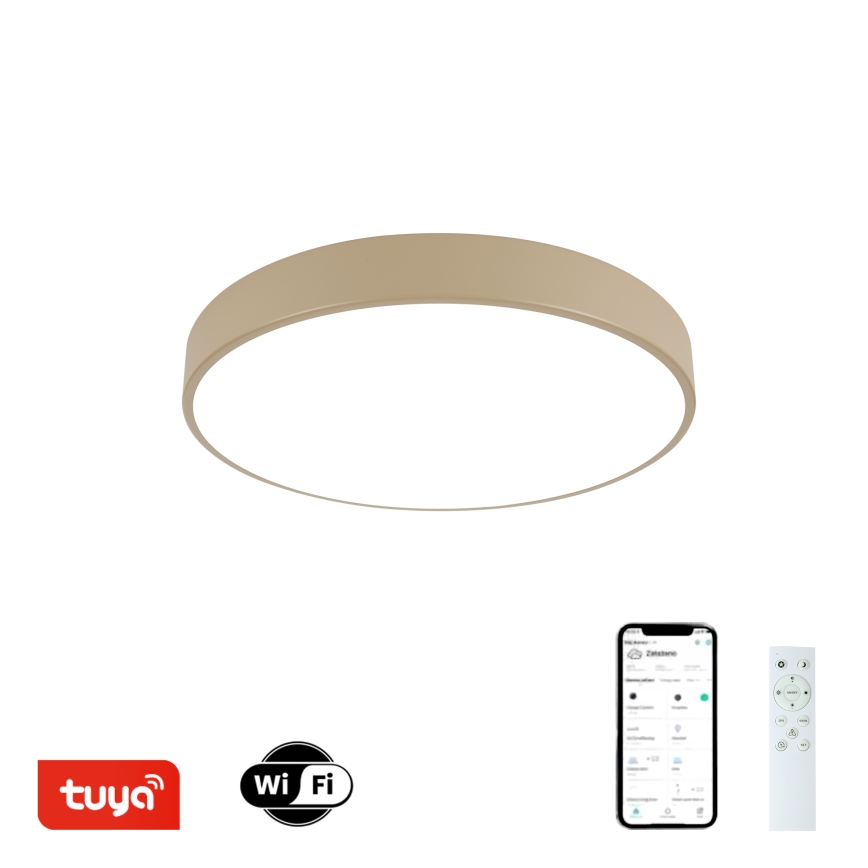Brilagi - LED regulējams griestu gaismeklis POOL SMART LED/48W/230V 3000-6000K Ø 40 cm Wi-Fi Tuya bēšs + tālvadības pults