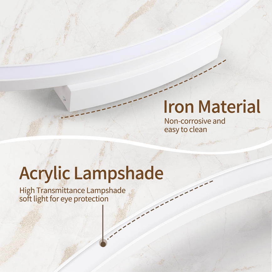 Brilagi - regulējama LED griestu lampa PORTOFINO LED/85W/230V 3000-6000K Ø 120 cm balta + tālvadība