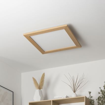BRILAGI - LED aptumšojama griestu lampa SLIMFRAME WOOD LED/36W/230V 49,5x49,5 cm 3000-6000K brūna + ar tālvadības pulti