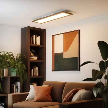 BRILAGI - Aptumšojams LED griestu gaismeklis SLIMFRAME WOOD LED/58W/230V 124x34 cm 3000-6000K tumši brūns + tālvadības pults