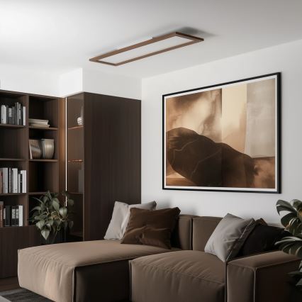 BRILAGI - Aptumšojams LED griestu gaismeklis SLIMFRAME WOOD LED/58W/230V 124x34 cm 3000-6000K tumši brūns + tālvadības pults