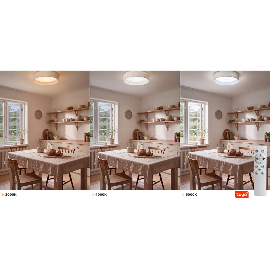 BRILAGI - LED dimmējams griestu gaismeklis VELVET SMARTIX LED/36W/230V 3000–6000K Ø 55 cm balts Wi-Fi Tuya Beacon + tālvadības pults