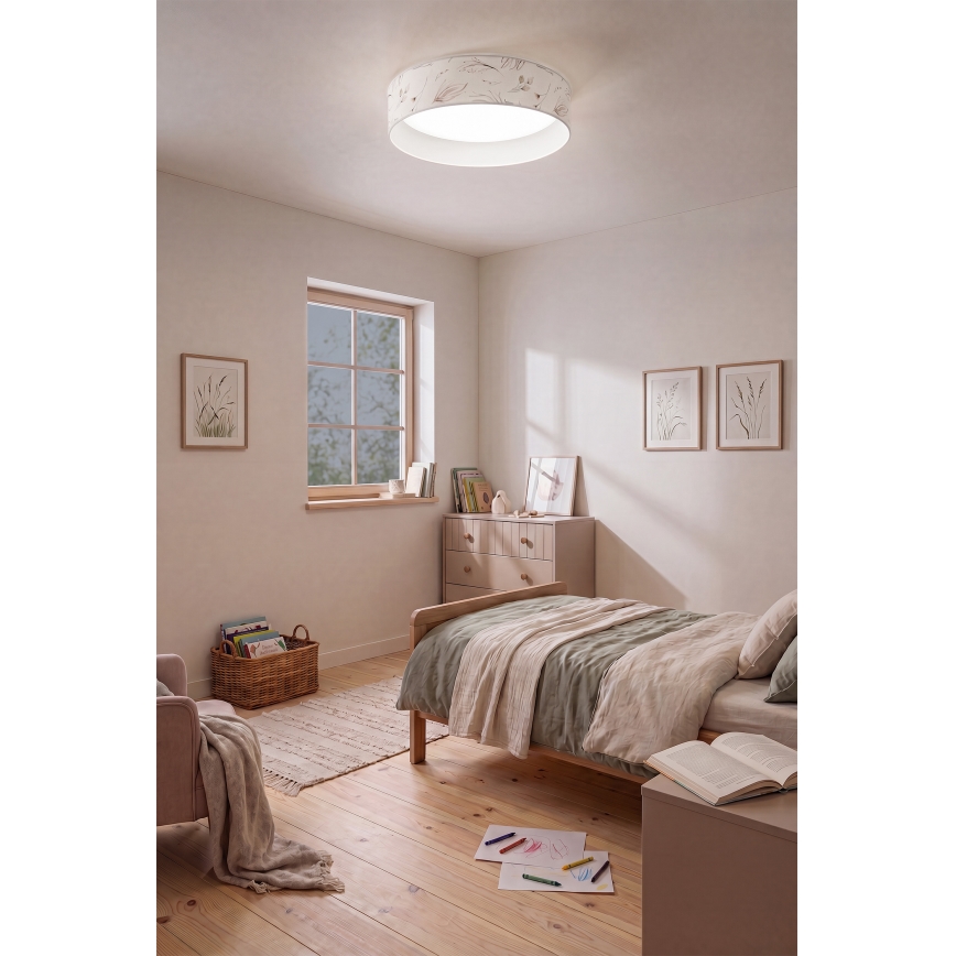 BRILAGI - LED griestu lampa ar regulējamu spilgtumu VELVET SMART VARI LED/24W/230V 3000-6500K Ø 45 cm balta/ar ziediem + tālvadības pults