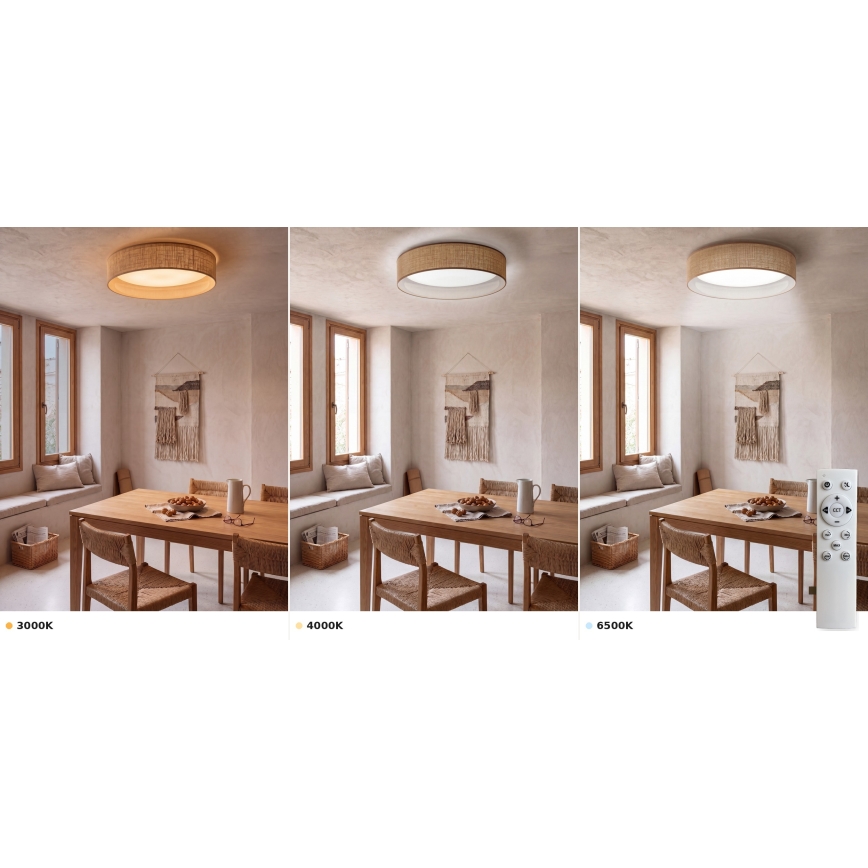 BRILAGI - LED griestu lukturis ar regulējamu spilgtumu VELVET SMART VARI LED/24W/230V 3000–6500K Ø 45 cm, bēšs + tālvadības pults