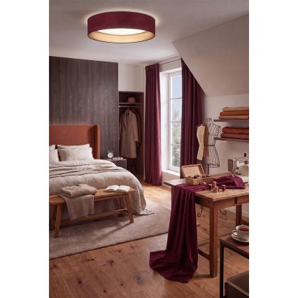 BRILAGI - LED dimmējams griestu gaismeklis VELVET SMART VARI LED/36W/230V 3000–6500K Ø 55 cm, burgundijas/zelta krāsā + tālvadības pults