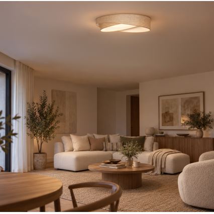 BRILAGI - LED dimējams griestu gaismeklis VELVET TWIST LED/36W/230V 3000-6000K Ø 65 cm Wi-Fi Tuya Beacon bēšs + tālvadība