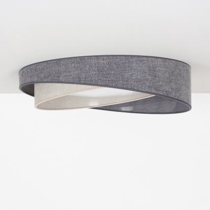 BRILAGI - LED griestu lampa ar regulējamu spilgtumu VELVET TWIST LED/36W/230V 3000-6000K Ø 65 cm Wi-Fi Tuya Beacon pelēka/krēmīga + ar tālvadības pulti
