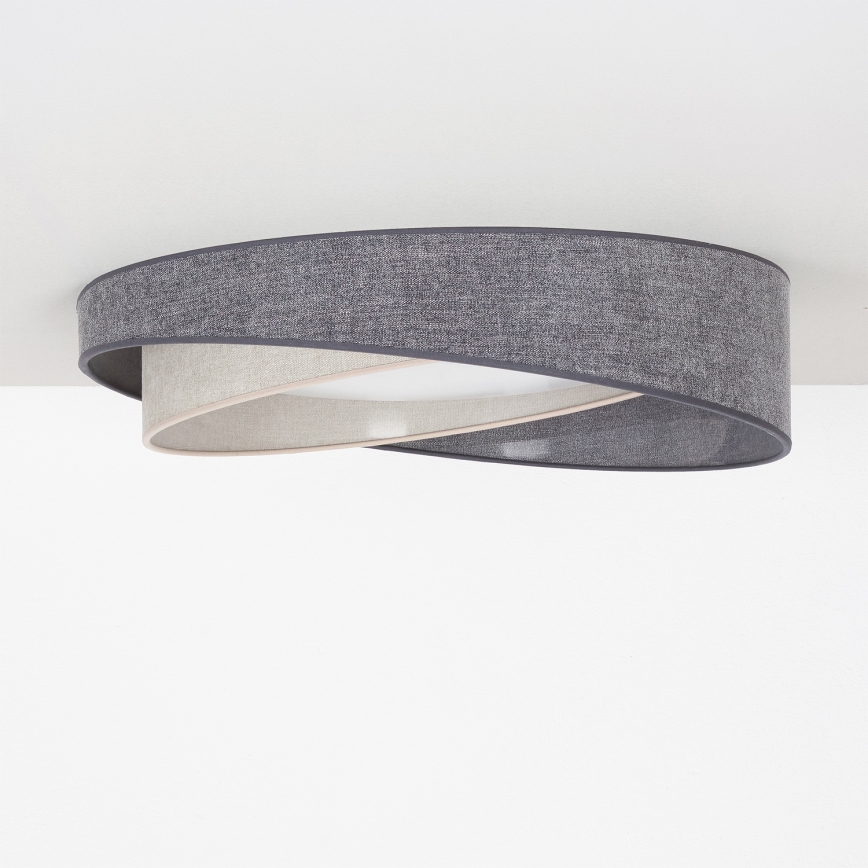 BRILAGI - LED griestu lampa ar regulējamu spilgtumu VELVET TWIST LED/36W/230V 3000-6000K Ø 65 cm Wi-Fi Tuya Beacon pelēka/krēmīga + ar tālvadības pulti