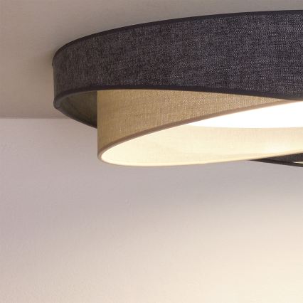 BRILAGI - LED griestu lampa ar regulējamu spilgtumu VELVET TWIST LED/36W/230V 3000-6000K Ø 65 cm Wi-Fi Tuya Beacon pelēka/krēmīga + ar tālvadības pulti
