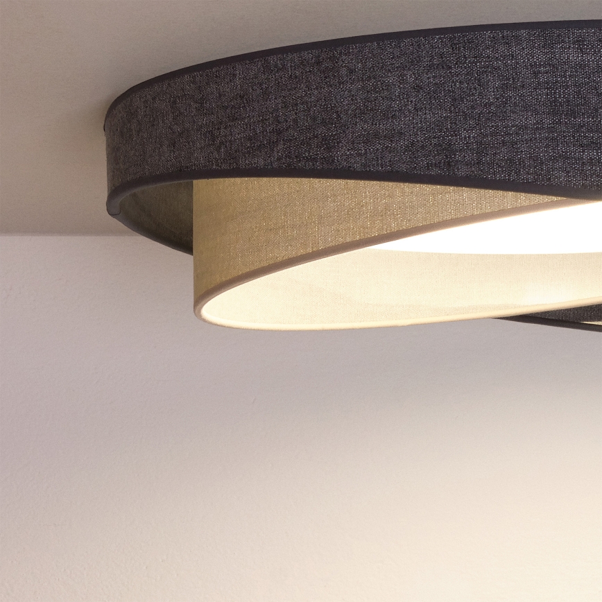 BRILAGI - LED griestu lampa ar regulējamu spilgtumu VELVET TWIST LED/36W/230V 3000-6000K Ø 65 cm Wi-Fi Tuya Beacon pelēka/krēmīga + ar tālvadības pulti