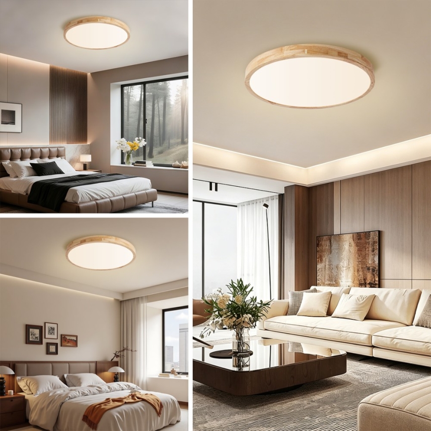 BRILAGI - LED dimmējama griestu lampa WOODLINE LED/72W/230V 3000-6000K ozols diam. 60 cm + tālvadības pults