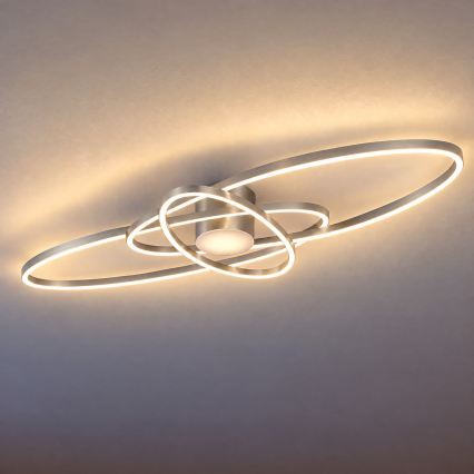 BRILAGI - APOLLO aptumšojama LED griestu lampa 58W/230V 3000-6500K 43,2x101,2 cm matēts hroms + tālvadības pults