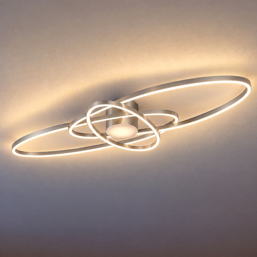 BRILAGI - APOLLO aptumšojama LED griestu lampa 58W/230V 3000-6500K 43,2x101,2 cm matēts hroms + tālvadības pults