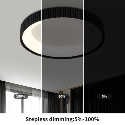 Brilagi - LED dimmējams griestu gaismeklis FALCON MODERN LED/54W/230V 3000-6500K Ø 60 cm melns + tālvadība