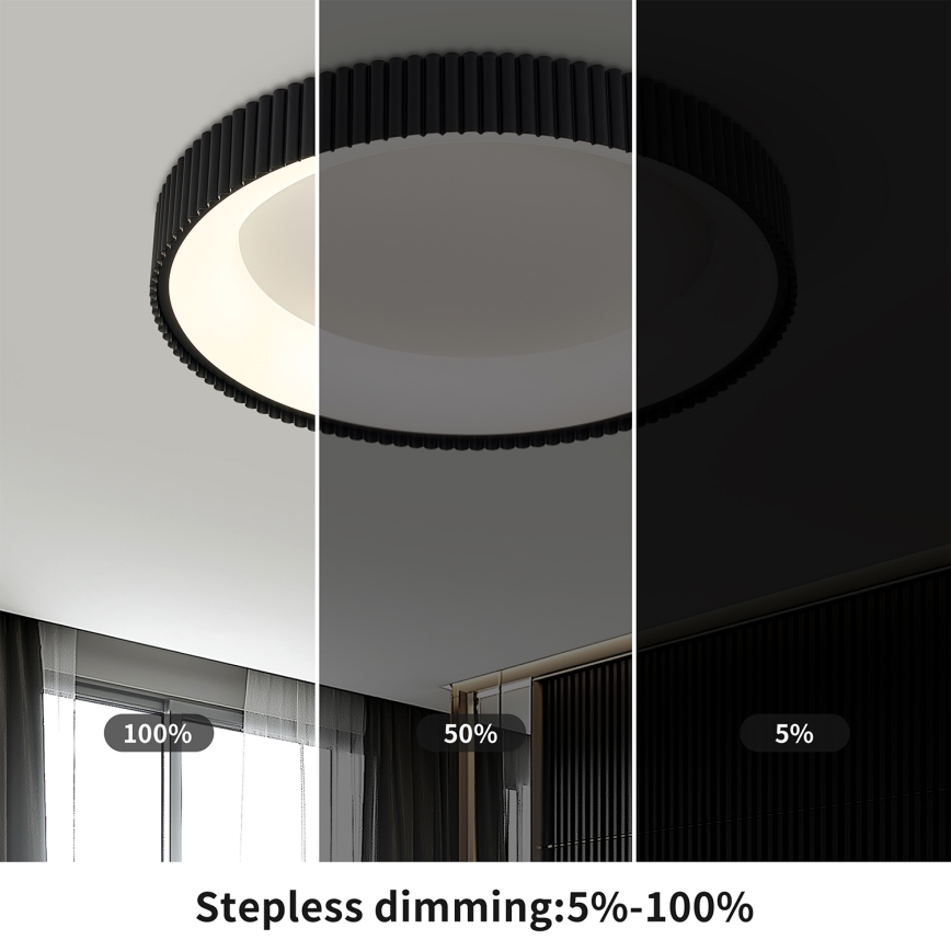 Brilagi - LED dimmējams griestu gaismeklis FALCON MODERN LED/54W/230V 3000-6500K Ø 60 cm melns + tālvadība