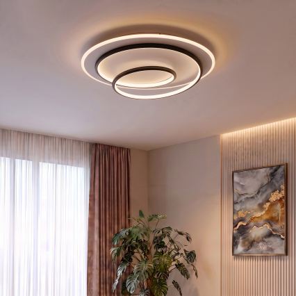 BRILAGI - LED aptumšojams griestu gaismeklis FLARE LED/70W/230V 3000-6000K pr. 50 cm balts/melns + tālvadības pults