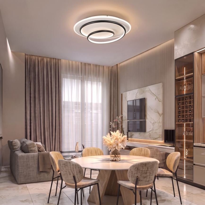 BRILAGI - LED aptumšojams griestu gaismeklis FLARE LED/70W/230V 3000-6000K pr. 50 cm balts/melns + tālvadības pults