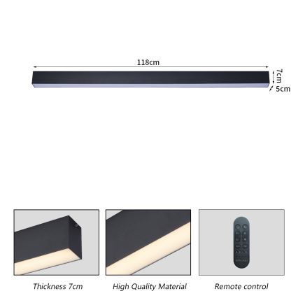 Brilagi - LED Aptumšojams griestu gaismeklis SLEEKLINE SMART LED/40W/230V 3000-6000K Wi-Fi Tuya melna + tālvadības pults