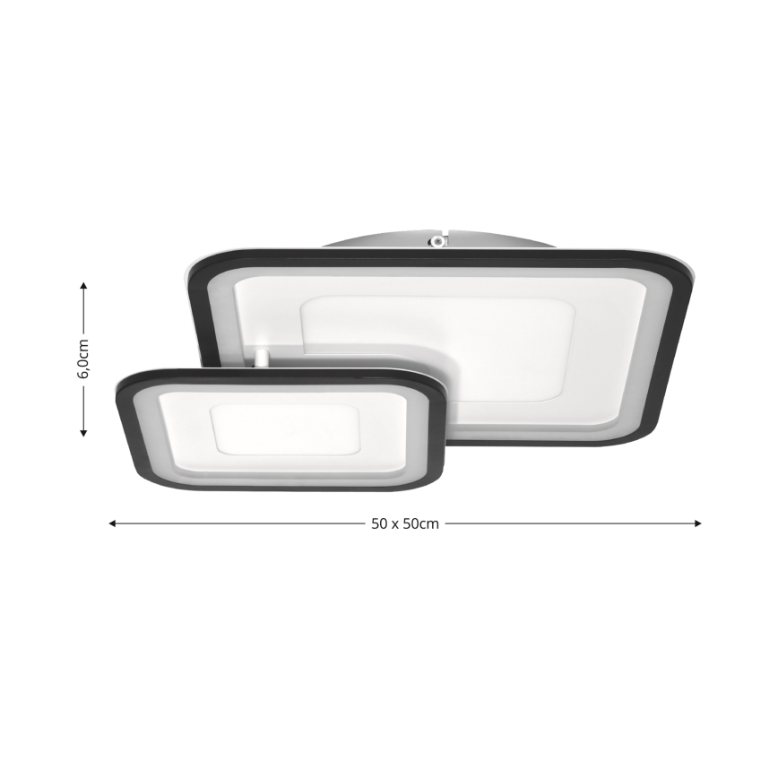 Brilagi - LED dimmējams griestu gaismeklis TANDORA LED/49W/230V 50x50 cm 3000-6000K + ar tālvadības pulti