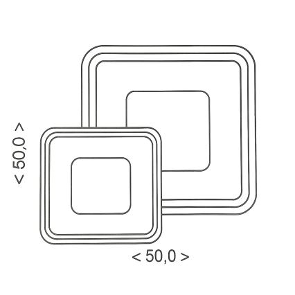 Brilagi - LED dimmējams griestu gaismeklis TANDORA LED/49W/230V 50x50 cm 3000-6000K + ar tālvadības pulti