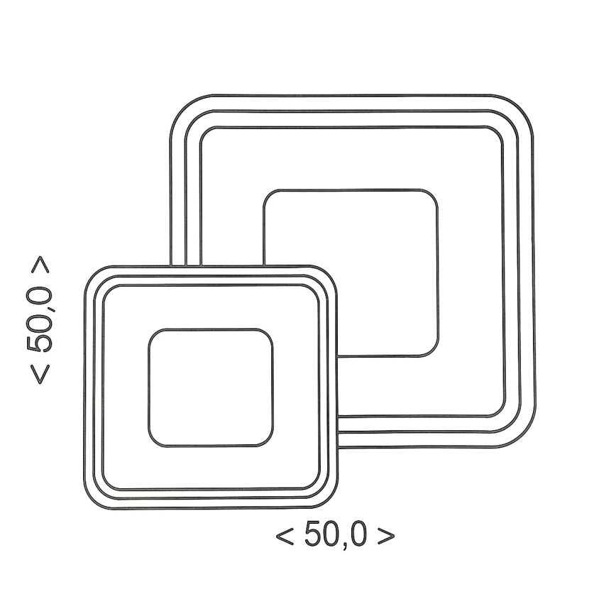 Brilagi - LED dimmējams griestu gaismeklis TANDORA LED/49W/230V 50x50 cm 3000-6000K + ar tālvadības pulti