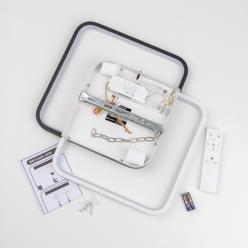 Brilagi - LED aptumšojams griestu gaismeklis VELO XL LED/98W/230V 3000-6500K 61x61 cm + tālvadības pults