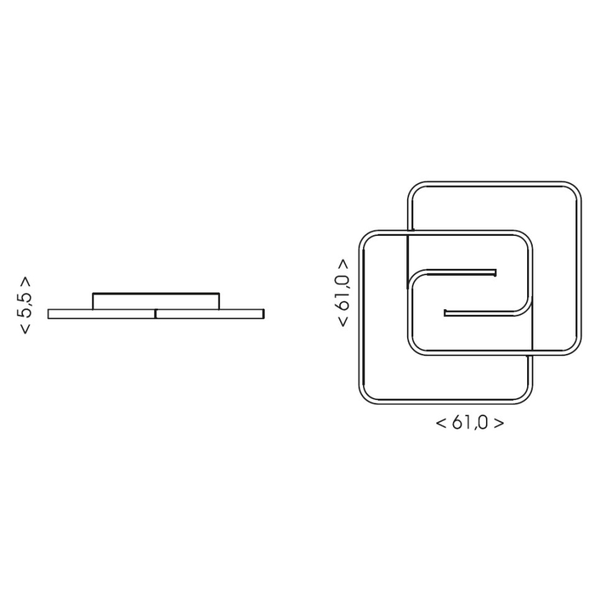 Brilagi - LED aptumšojams griestu gaismeklis VELO XL LED/98W/230V 3000-6500K 61x61 cm + tālvadības pults
