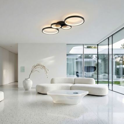 Brilagi - regulējams LED griestu gaismeklis RINGO LED/34W/230V 3000-6000K 28x78 cm melns + tālvadība