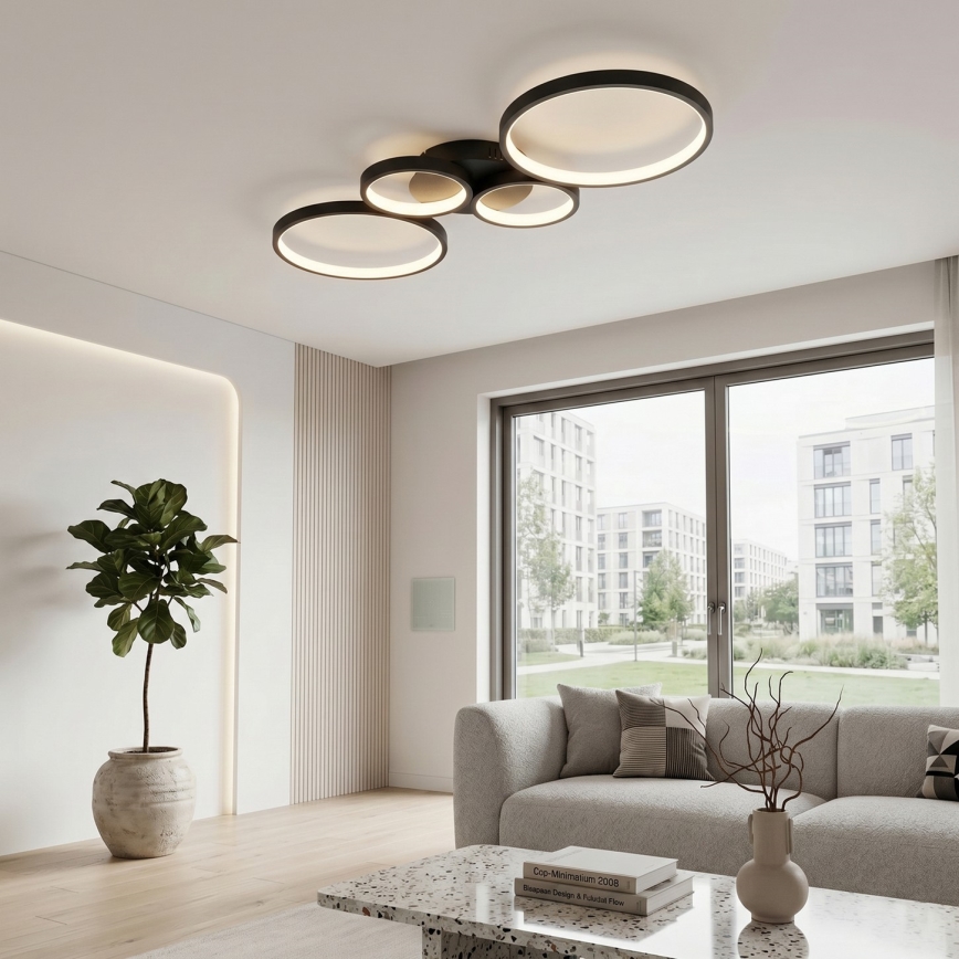 Brilagi - regulējams LED griestu gaismeklis RINGO LED/34W/230V 3000-6000K 28x78 cm melns + tālvadība