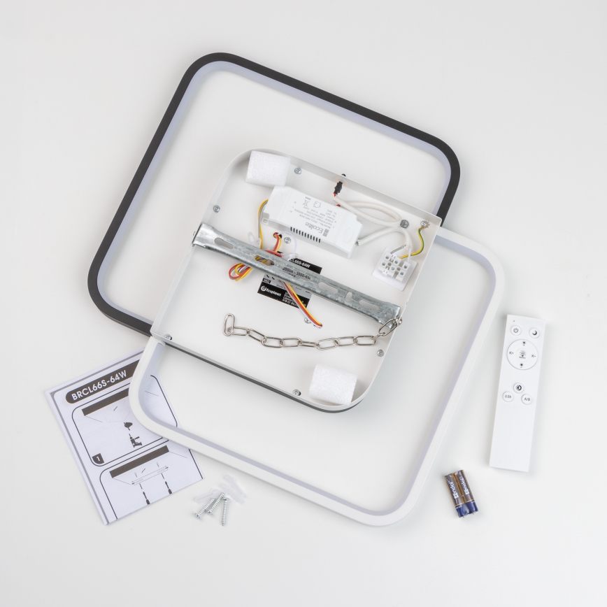 Brilagi - regulējams LED griestu gaismeklis VELO LED/64W/230V 38x38 cm 3000-6500K + ar tālvadības pulti