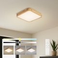 BRILAGI - LED Dimmējams griestu lukturis WOODLINE SQUARE LED/48W/230V 3000-6000K ozols 40x40 cm + tālvadības pults