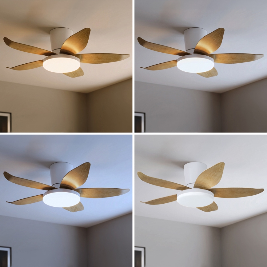 Brilagi - regulējams LED griestu ventilators LED/32W/230V 95 cm balts/brūns + tālvadības pults