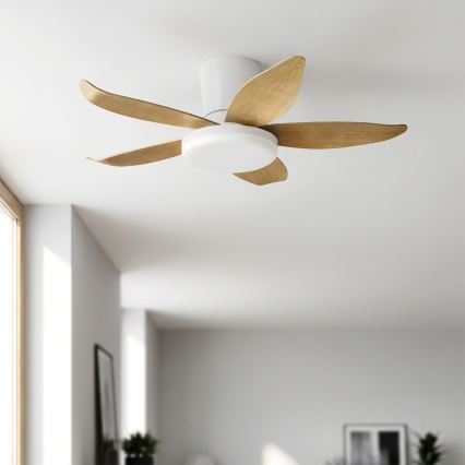 Brilagi - regulējams LED griestu ventilators LED/32W/230V 95 cm balts/brūns + tālvadības pults