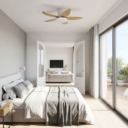 Brilagi - regulējams LED griestu ventilators LED/32W/230V 95 cm balts/brūns + tālvadības pults