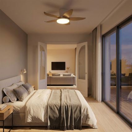 Brilagi - regulējams LED griestu ventilators LED/32W/230V 95 cm balts/brūns + tālvadības pults