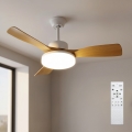 Brilagi - LED dimmējams griestu ventilators LED/34W/230V 3000-6500K Ø 106 cm balts/brūns + tālvadības pults