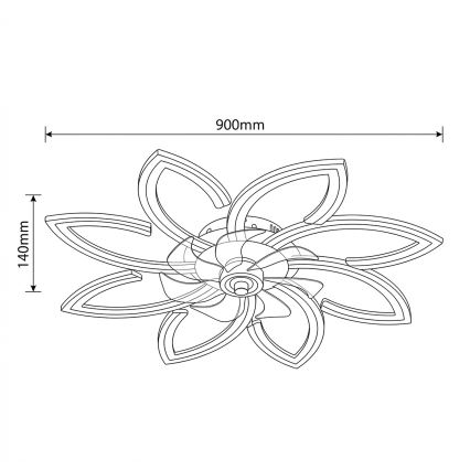 Brilagi - LED aptumšojams griestu ventilators LED/43W/230V Ø 90 cm zelta + tālvadības pults