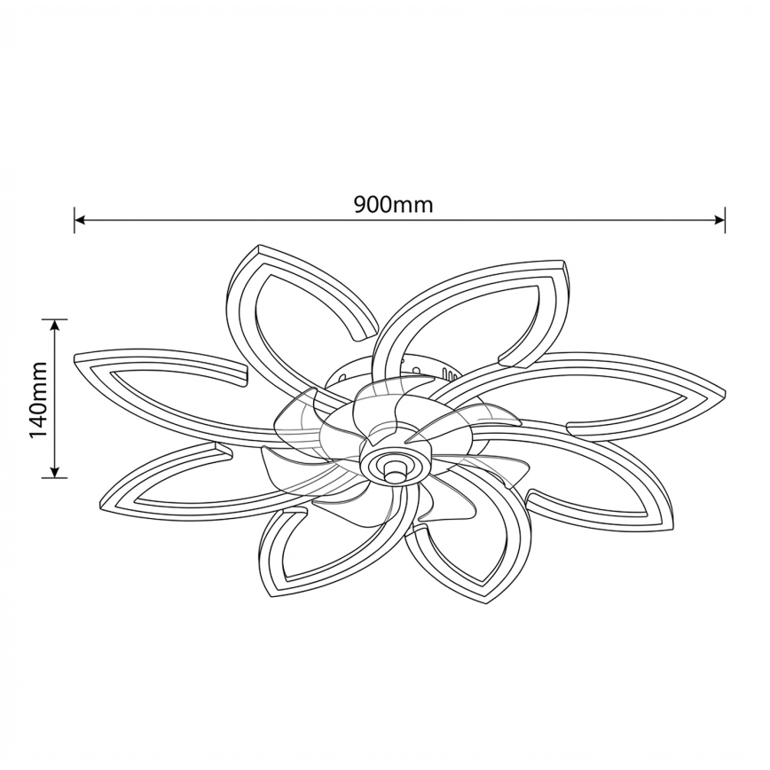 Brilagi - LED aptumšojams griestu ventilators LED/43W/230V Ø 90 cm zelta + tālvadības pults