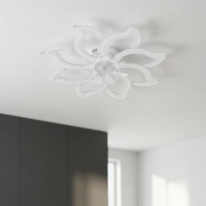 Brilagi - LED aptumšojams griestu ventilators LED/44W/230V Ø 90 cm balts + tālvadības pults