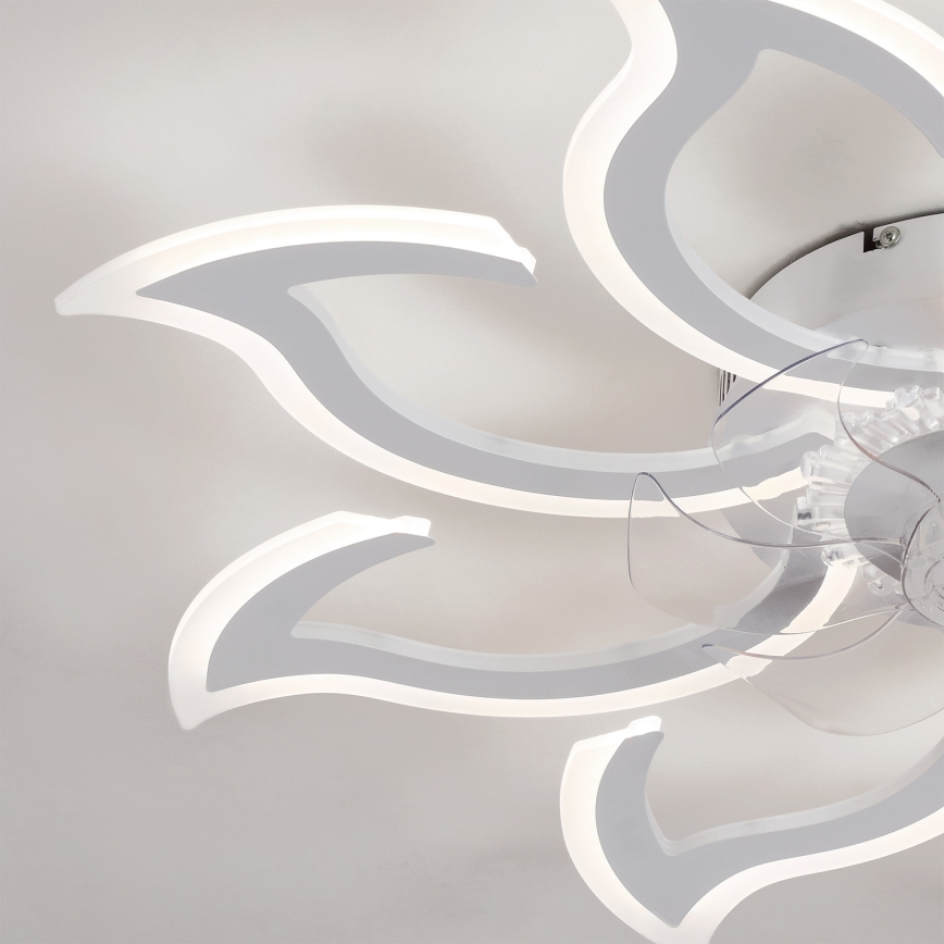 Brilagi - LED aptumšojams griestu ventilators LED/44W/230V Ø 90 cm balts + tālvadības pults