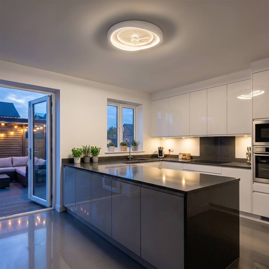 Brilagi - dimējams LED griestu ventilators LED/80W/230V diam. 50 cm balts + tālvadība